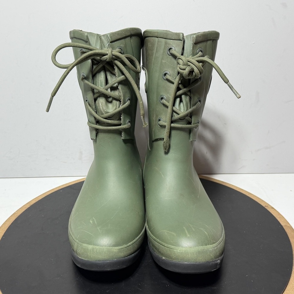 Bogs Amanda II Lace Boots Womens Size 6 Green Faux Fur Waterproof Winter Rain - Picture 3 of 10